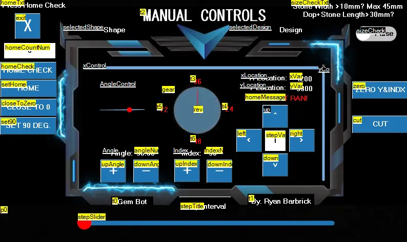 Gem Bot touch screen — manual page 16
